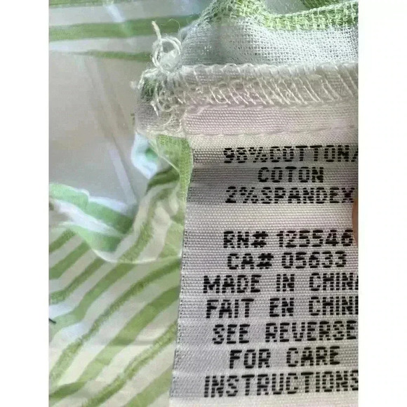 Habitat Clothes to Live In Green Striped Tunic Top Medium Shirt Women NEW 6 - Picture 3 of 3